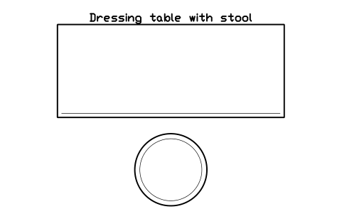 Dressing table with stool, plan sembolünün önizlemesi, blok HOM_DRESSINGTABLE_PLAN