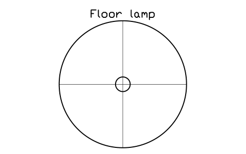 Floor lamp, plan sembolünün önizlemesi, blok HOM_FLOORLAMP_PLAN