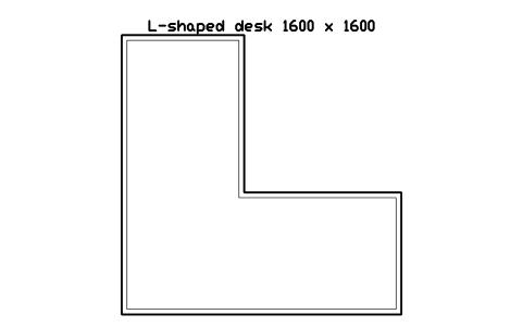 L-shaped desk 1600 x 1600, plan sembolünün önizlemesi, blok HOM_LDESK_PLAN