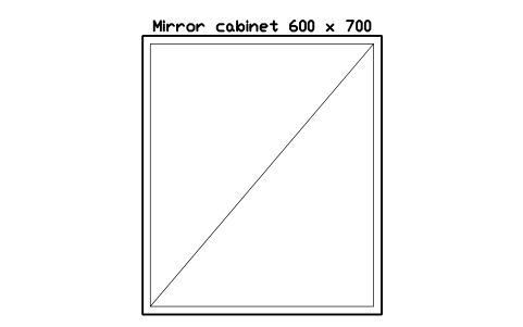 Mirror cabinet 600 x 700, front elevation sembolünün önizlemesi, blok HOM_MIRRORCABINET_FRONT_ELEV