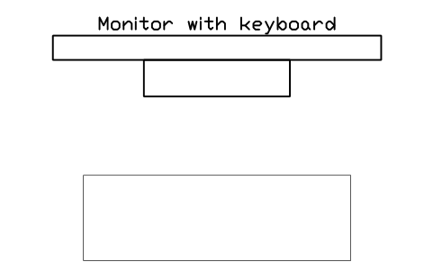 Monitor with keyboard, plan sembolünün önizlemesi, blok HOM_MONITOR_PLAN