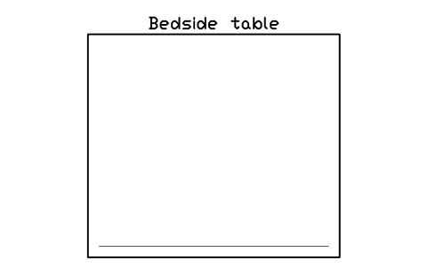 Bedside table, plan sembolünün önizlemesi, blok HOM_NIGHTSTAND_PLAN