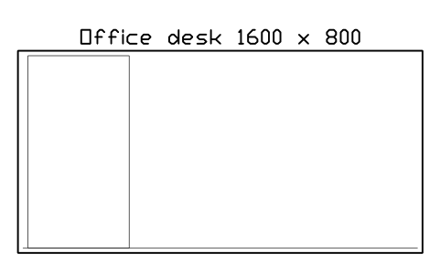 Office desk 1600 x 800, plan sembolünün önizlemesi, blok HOM_OFFICEDESK_1600_PLAN