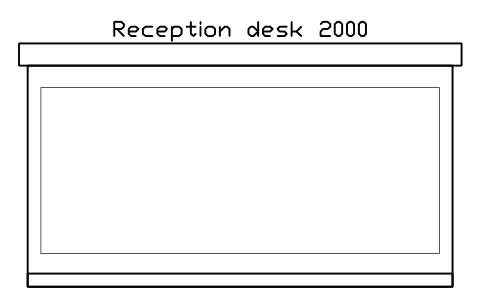 Reception desk 2000, front elevation sembolünün önizlemesi, blok HOM_RECEPTION_2000_ELEV