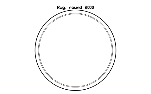 Rug, round 2000, plan sembolünün önizlemesi, blok HOM_RUG_ROUND_2000_PLAN