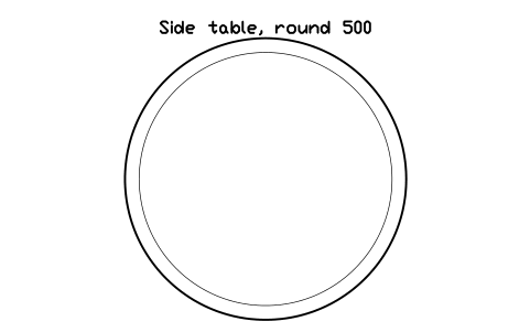 Side table, round 500, plan sembolünün önizlemesi, blok HOM_SIDETABLE_ROUND_PLAN