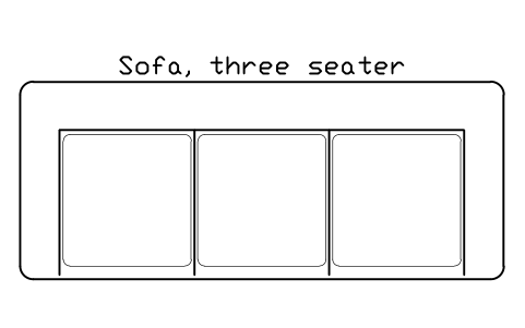 Sofa, three seater, plan sembolünün önizlemesi, blok HOM_SOFA_3SEAT_PLAN