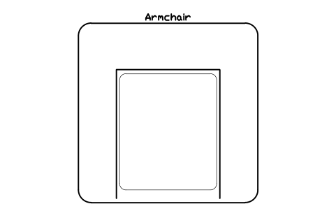 Armchair, plan sembolünün önizlemesi, blok HOM_SOFA_ARMCHAIR_PLAN