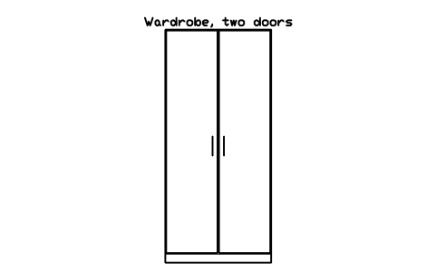 Wardrobe, two doors, front elevation sembolünün önizlemesi, blok HOM_WARDROBE_2DOOR_ELEV