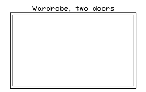 Wardrobe, two doors, plan sembolünün önizlemesi, blok HOM_WARDROBE_2DOOR_PLAN