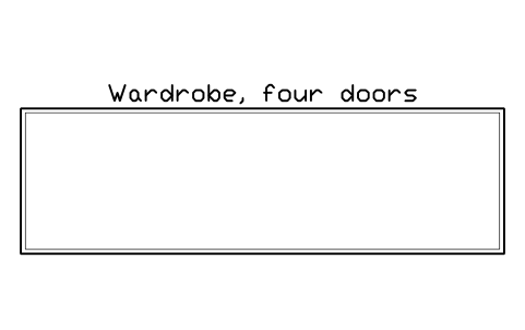 Wardrobe, four doors, plan sembolünün önizlemesi, blok HOM_WARDROBE_4DOOR_PLAN