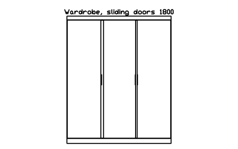 Wardrobe, sliding doors 1800, front elevation sembolünün önizlemesi, blok HOM_WARDROBE_SLIDING_1800_ELEV