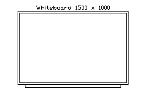 Whiteboard 1500 x 1000, front elevation sembolünün önizlemesi, blok HOM_WHITEBOARD_1500_ELEV