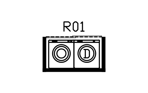 Anteprima del simbolo Nicchia lavanderia, affiancate, blocco HSU_ROOM_LAUNDRY_PAIR
