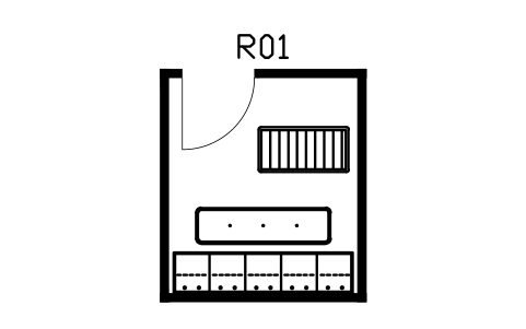 Anteprima del simbolo Ingresso, parete a vani, blocco HSU_ROOM_MUD_CUBBY