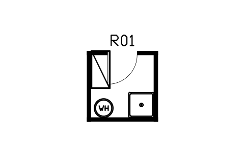 Anteprima del simbolo Ripostiglio tecnico, lavello e scaldacqua, blocco HSU_ROOM_UTILITY