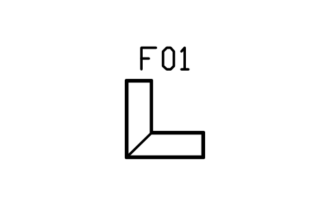 Anteprima del simbolo Mensola d'angolo, 900 x 900, blocco HSU_SHELF_CORNER_900