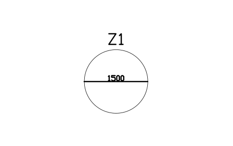 Anteprima del simbolo Cerchio di manovra, 1500, blocco HSU_ZONE_TURN_1500