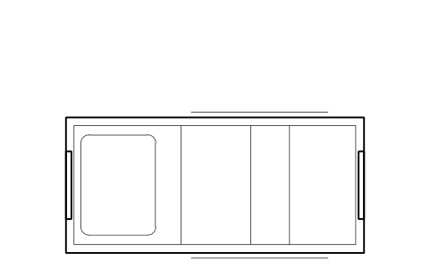 符號 Hospital bed, electric, 3 section 的預覽，圖塊名 HSP_BED_ELECTRIC