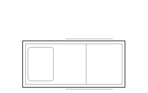 符號 Hospital bed, adult, rails up 的預覽，圖塊名 HSP_BED_WARD
