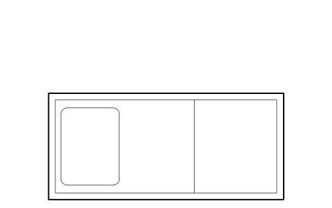 符號 Hospital bed, adult, rails down 的預覽，圖塊名 HSP_BED_WARD_LOW