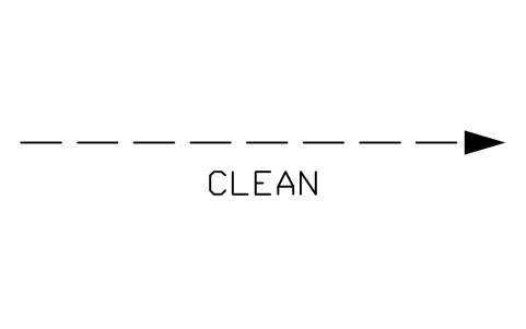 Vista previa del símbolo Clean flow arrow, bloque HSP_CLEAN_FLOW