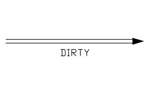 Vista previa del símbolo Dirty flow arrow, bloque HSP_DIRTY_FLOW