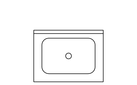 符號 Hand wash basin, elbow taps 的預覽，圖塊名 HSP_EXAM_SINK