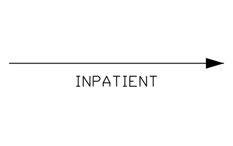 Vista previa del símbolo Patient flow arrow, bloque HSP_PATIENT_FLOW