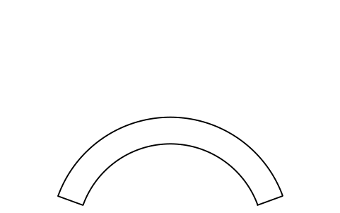 Vista previa del símbolo Reception desk, curved, bloque HSP_RECEPTION_CURVED