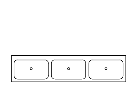 符號 Scrub sink, 3 position 的預覽，圖塊名 HSP_SCRUB_SINK_3