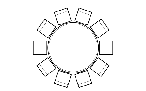 Preview of the Banquet round, 10 seats symbol, block HTL_BANQUET_ROUND_10