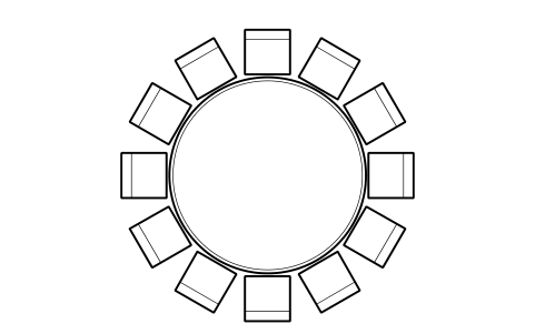 Preview of the Banquet round, 12 seats symbol, block HTL_BANQUET_ROUND_12