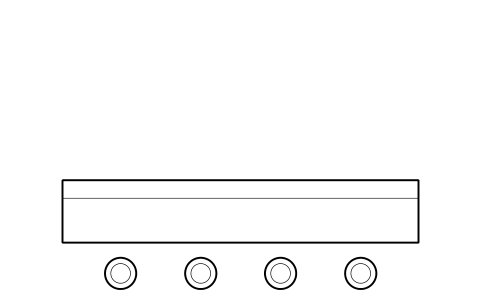 Preview of the Bar with 4 stools symbol, block HTL_BAR_STOOLS_4