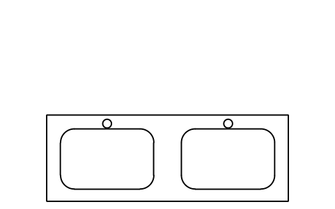 Preview of the Vanity, double basin 1.4 m symbol, block HTL_BASIN_DOUBLE