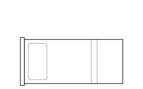 Preview of the Single bed symbol, block HTL_BED_SINGLE