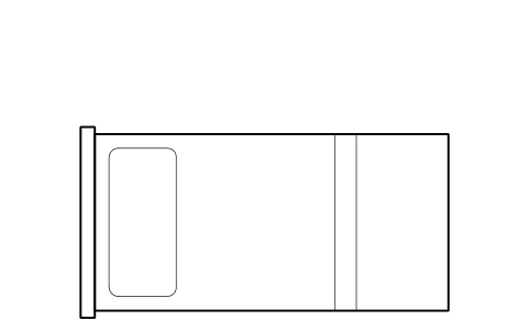 Preview of the Twin bed, 1.0 m symbol, block HTL_BED_TWIN