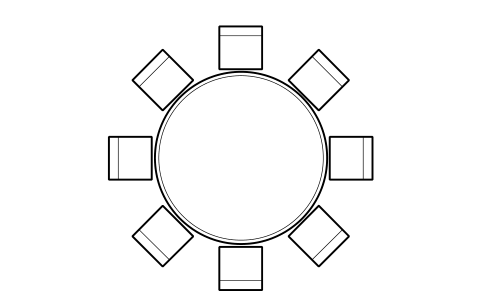 Preview of the Cabaret round, 8 seats symbol, block HTL_CABARET_ROUND_8