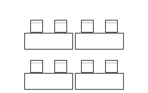 Preview of the Classroom style, 4 tables symbol, block HTL_CLASSROOM_BLOCK