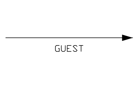 Preview of the Guest flow arrow symbol, block HTL_GUEST_FLOW