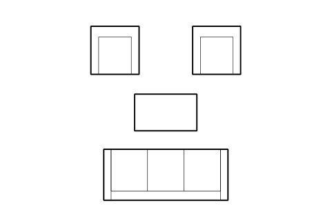 Preview of the Lounge group, sofa and 2 chairs symbol, block HTL_LOUNGE_SET_4