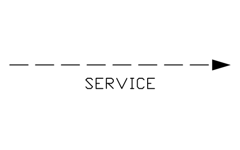 Preview of the Service flow arrow symbol, block HTL_SERVICE_FLOW