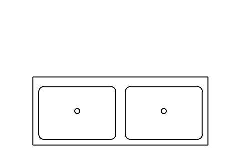 Preview of the Pot wash sink, double bowl symbol, block HTL_SINK_DOUBLE