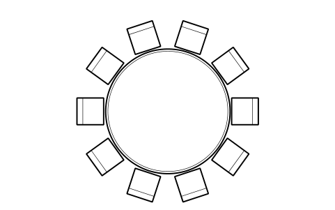 Preview of the Round table for 10, 2100 dia symbol, block HTL_TABLE_ROUND_10