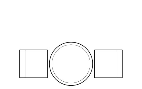 Preview of the Round table for 2, 700 dia symbol, block HTL_TABLE_ROUND_2