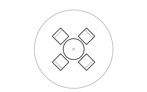 Preview of the Terrace table with umbrella symbol, block HTL_TERRACE_UMBRELLA