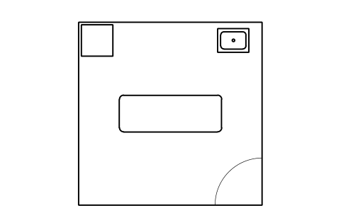 Preview of the Spa treatment room, 3.5 x 3.5 m symbol, block HTL_TREATMENT_ROOM
