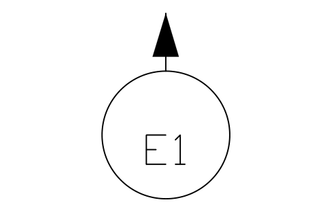 Preview of the Elevation marker symbol, block HTL_VIEW_ARROW