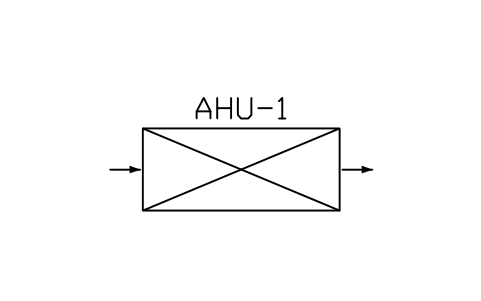 Air handling unit, simple sembolünün önizlemesi, blok HV_AHU_SIMPLE