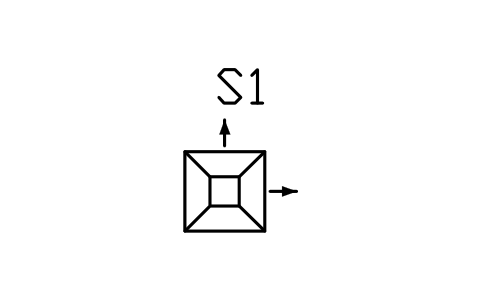 Square diffuser, 2-way corner sembolünün önizlemesi, blok HV_DIFF_SQ_2WAY_CORNER